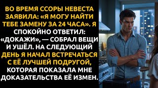 видео: «Я могу ЗАМЕНИТЬ тебя за 24 часа», — ЗАЯВИЛА НЕВЕСТА. Я ответил «Докажи» и ушёл к её ЛУЧШЕЙ подруге. картинка: «Я могу ЗАМЕНИТЬ тебя за 24 часа», — ЗАЯВИЛА НЕВЕСТА. Я ответил «Докажи» и ушёл к её ЛУЧШЕЙ подруге.