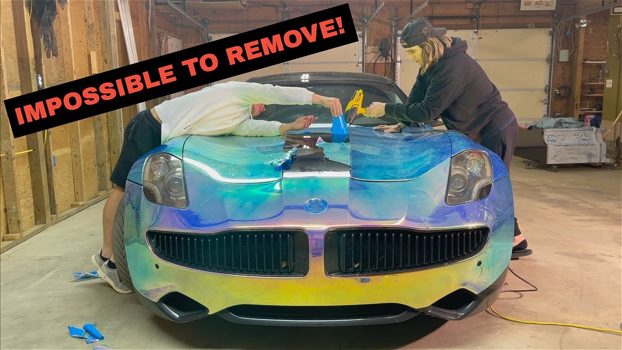 We heard this Wrap DESTROYS your paint.. Removing Cheap Chrome Vinyl