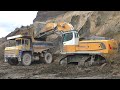 Liebherr R980 SME Front Shovel loading Belaz 7547 trucks part 2