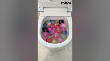 Strong Flush Test  of HOROW Smart Toilet, Balloon will be Recycled  #bathroom #toilet #shorts