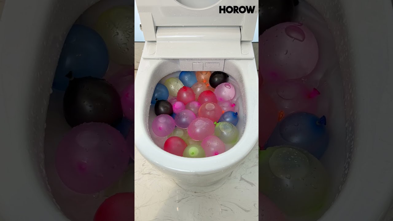 Strong Flush Test Of HOROW Smart Toilet Balloon Will Be Recycled Bathroom Shorts