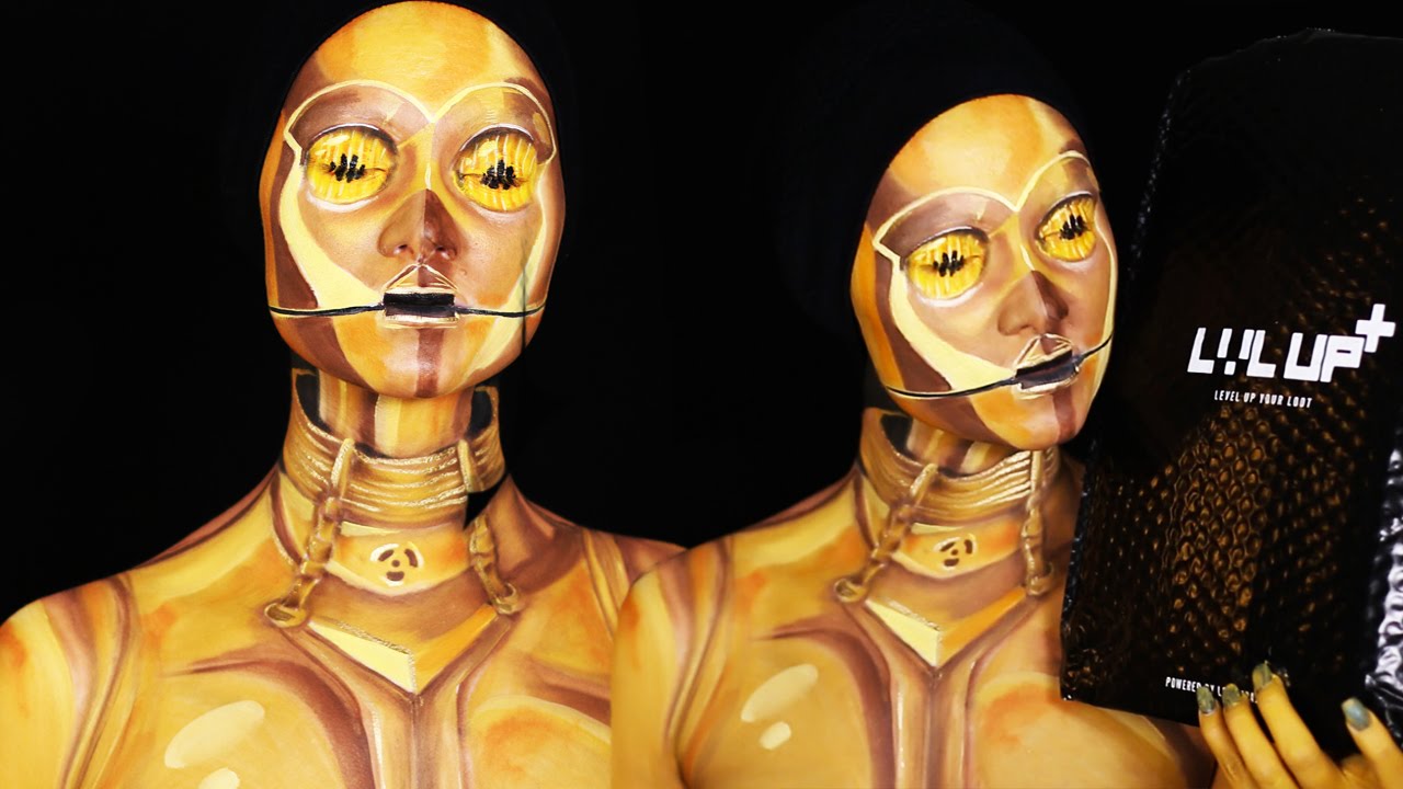 C 3PO Makeup Body Paint Tutorial YouTube