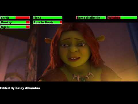 Shrek Forever After (2010) Final Battle with healthbars 2/2
