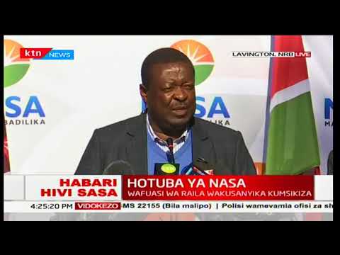 Musalia Mudavadi invites Raila Odinga to read the NASA statement