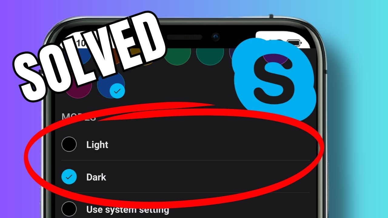 How to activate dark mode in the Skype app