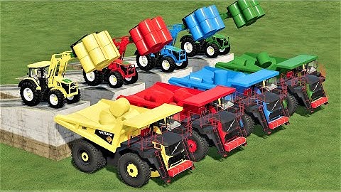 LOADER OF COLORS ! BALE LOADING with FRONT LOADER & RAMP IN VOLVO HIGH TRUCKS ! Farming Simulator 22