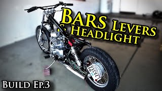 Handlebars, Controls, and Headlight on the Honda Rebel Bobber Project | Build Pt3