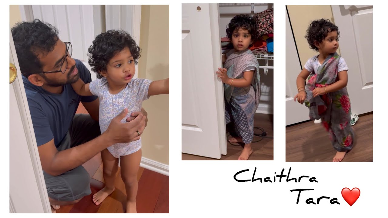 And here is the full video of them with sarees 😂 #chaithratara #twinsisters