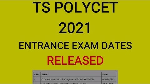 TS POLYCET 2021 Notification (Released)-TS POLYCET 2021 Exam Date Announced-TS POLYCET2021