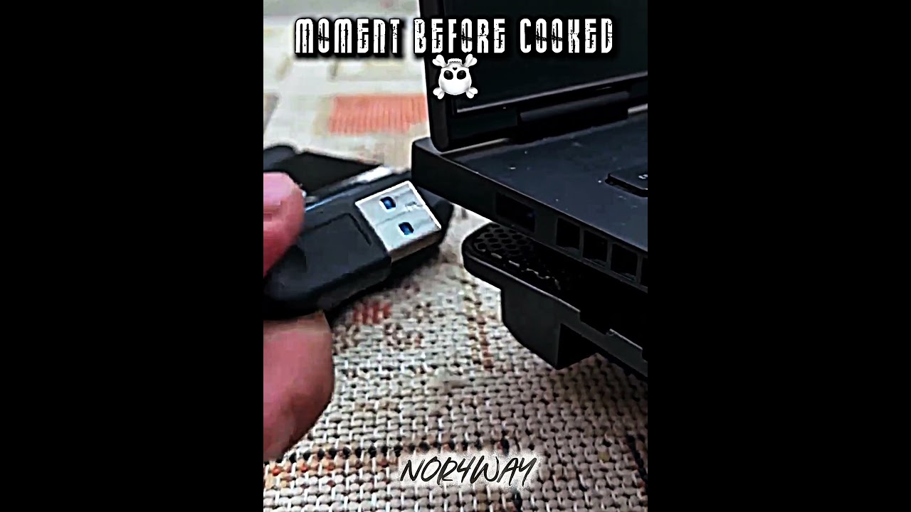 USB port everytime 💀 Moment before cooked #edit #usb #skull #troll #technology #trending #laptop