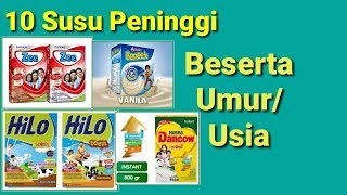10 Susu Peninggi Beserta Umur/Usia