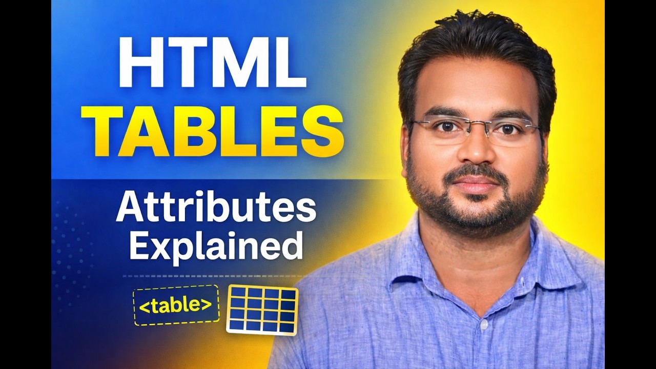HTML Table Attributes Explained in Telugu | Beginner to Advanced - YouTube