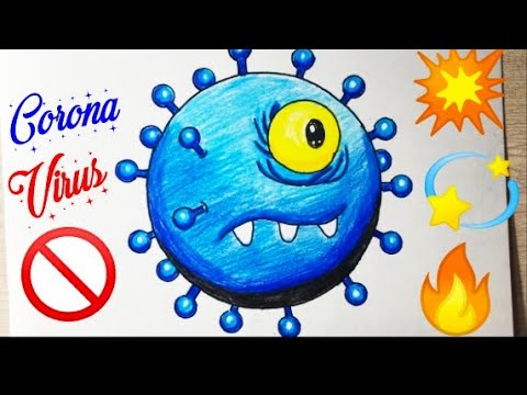 How to Draw Easy Corona Virus Drawing step by step ...