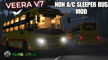 😍Brand new Veera V7 Facelift Non A/C Sleeper Bus Mod |New Bus Mod Bussid || VEERA V7 BUS MOD BUSSID🔥