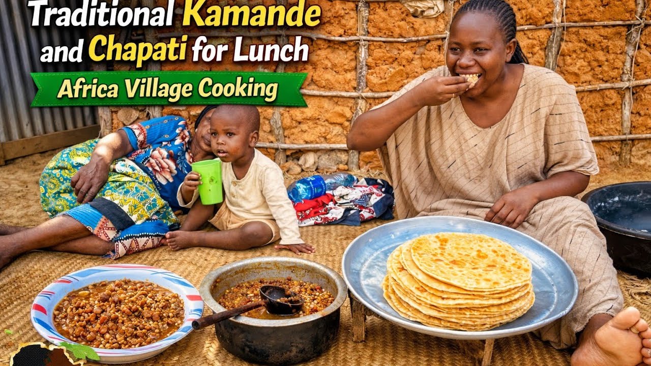Traditional Kamande and Chapati for Lunch | Africa Village Cooking