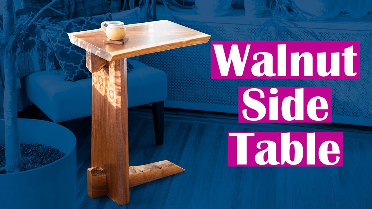 Live Edge WALNUT SIDE TABLE Build - Woodworking - YouTube