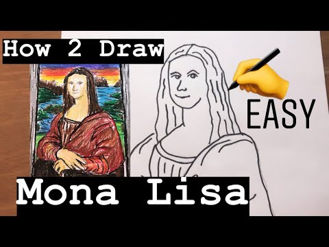 How to Draw EASY Mona Lisa  by Leonardo da Vinci  Step by Step for Kids monalisa howtodraw