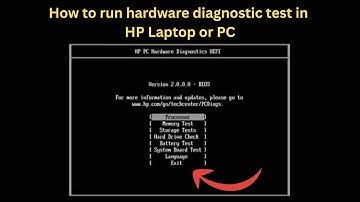 How to run hardware diagnostic test in HP Laptop or PC