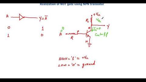Realization of NOT gate using NPN transistor