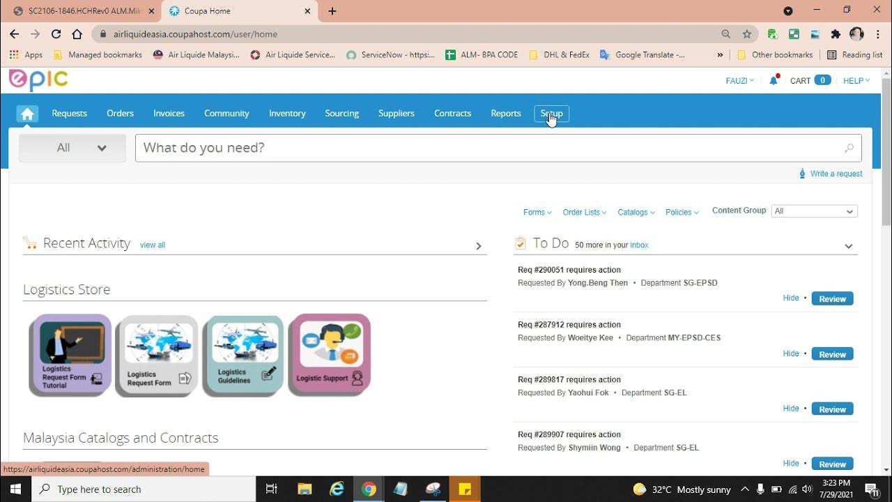 Catalog update in COUPA YouTube