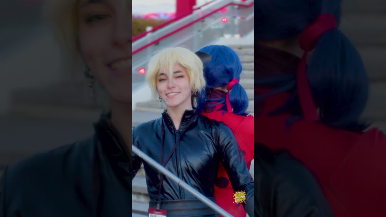Miraculous Ladybug and Chat Noir Cosplay at Comic Con! #miraculousladybug #cosplay #shorts
