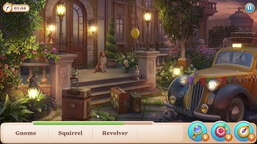 Manor Matters hidden items #39 Main entrance - Pass | revolver, jug, angel, doll, bear, squirrel