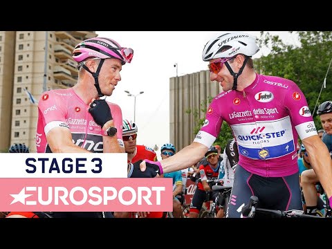 Video: Giro d'Italia 2018: Elia Viviani spurtis 2. etapil võidu