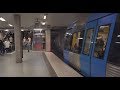 Sweden, Stockholm, 2X subway train from T-Centralen to S:t Eriksplan