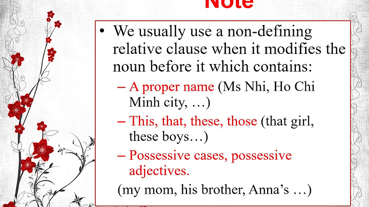 Non defining relative clause là gì