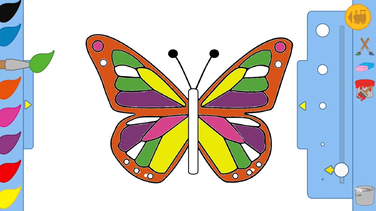 Kinder Zeichen und Malspiel Schmetterling - YouTube