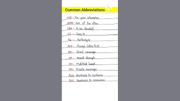 Common Abbreviations/ Common acronyms #fullform #shorts
