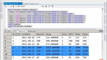 Sliding aggregations