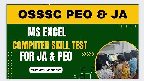 ms excel computer skill test | osssc computer skill test