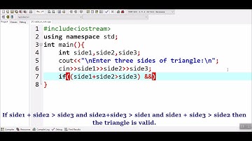 How to check whether triangle is valid or not if sides are given in C++