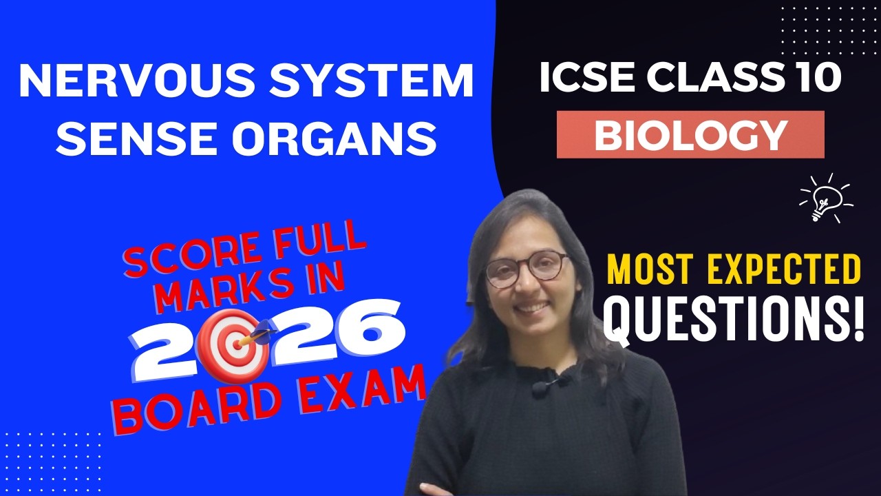 ICSE Class 10 Biology Nervous System and Sense Organs Most Expected Questions 2026