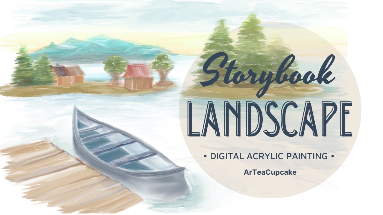 Storybook Landscape Digital Acrylic Painting Autodesk Sketchbook