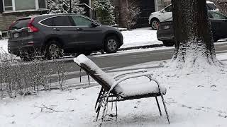 Snowfall in Montreal, Canada on 28 November 2019.