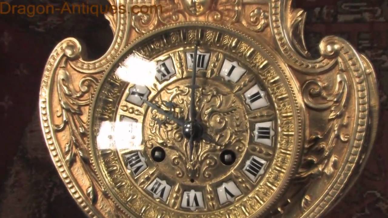 Barrard Vignon Paris Antique Baroque Boudoir Table Clock - YouTube