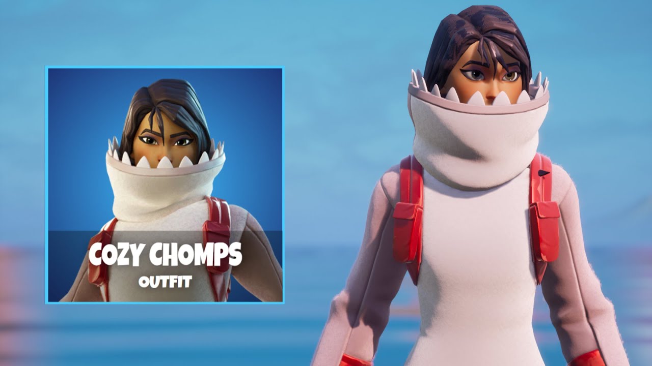 Fortnite *LEAKED* COZY CHOMPS SKIN GAMEPLAY! (Female Shark Skin FULL