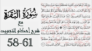 كيف تقرأ سورة البقرة مع شرح أحكام التجويد| ٥٨-٦١