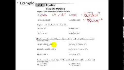 Algebra 1 - Scientific Notation