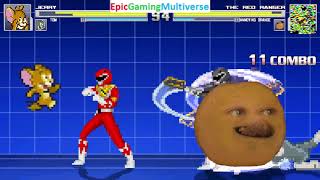 Tom Cat And Jerry The Mouse VS Red Ranger And Annoying Orange In A MUGEN Match / Battle / Fight screenshot 4