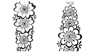 Class-25 Basic steps of mehndi Design two easy stylish floral patterns for beginners tutorial