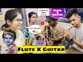 Flute x guitar deadly singing reaction in metro  best old  new mashup songs flutearmy