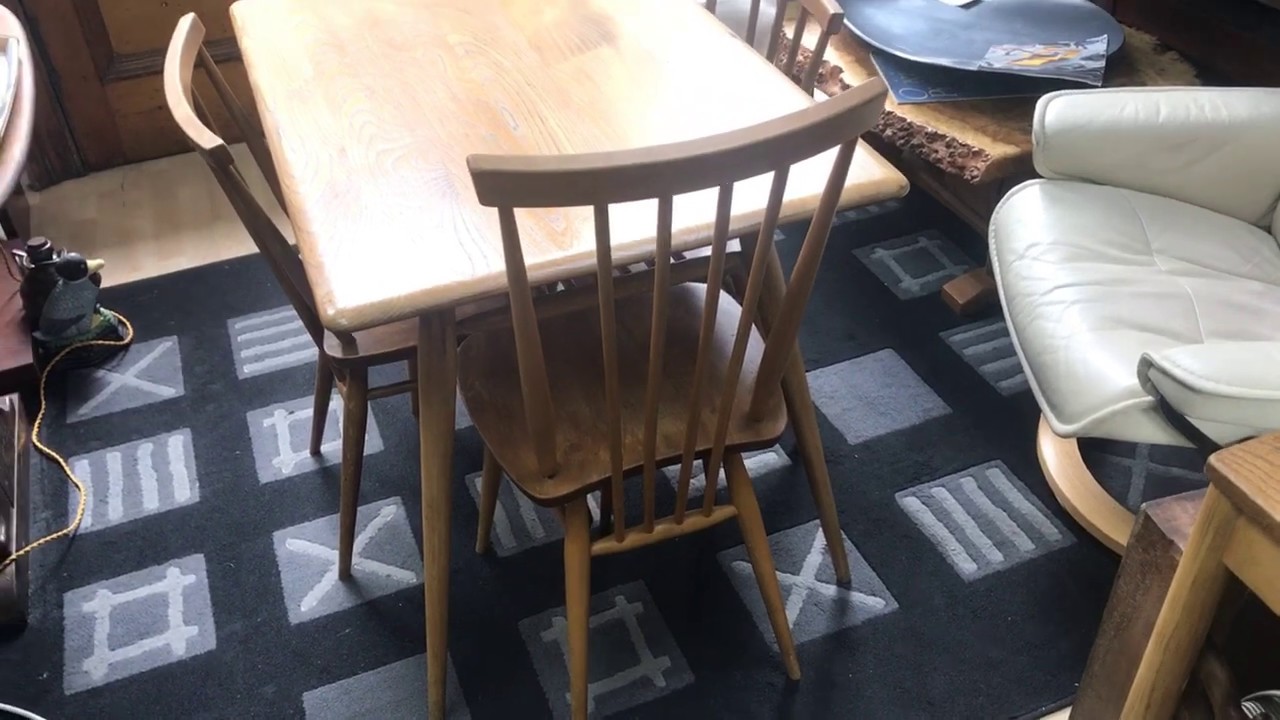 Ercol dining table and chairs circa 1950