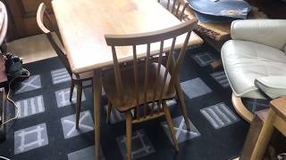 Ercol dining table and chairs circa 1950