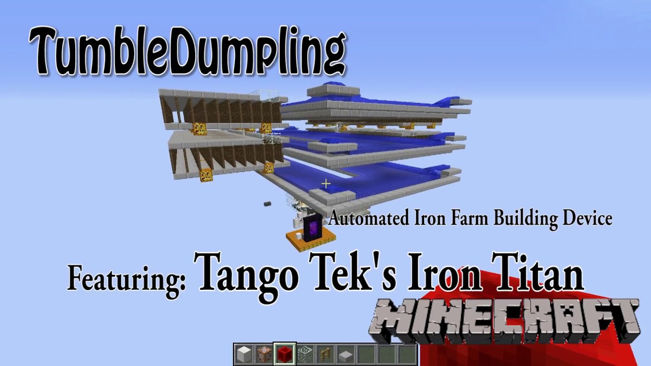 Minecraft 1 11 2 Automatic Iron Farm Builder Featuring Tango Tek S Iron Titan Youtube