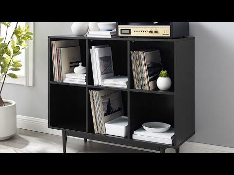Crosley Furniture Liam Black Wine Rack Sideboard