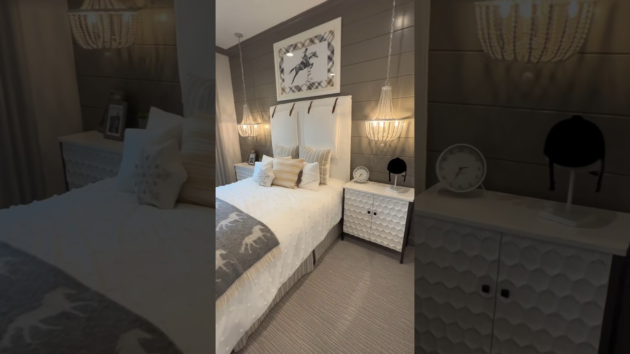 Equestrian Girls Bedroom Design, Model Home Tour 