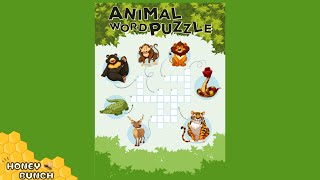Cross Word Puzzle | Animals Cross Word | Kids puzzle video | English activity | Honey Bunch - kids